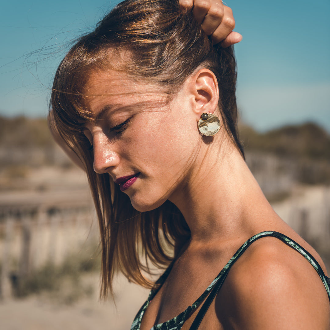 Boucles d'oreilles LOU labradorite