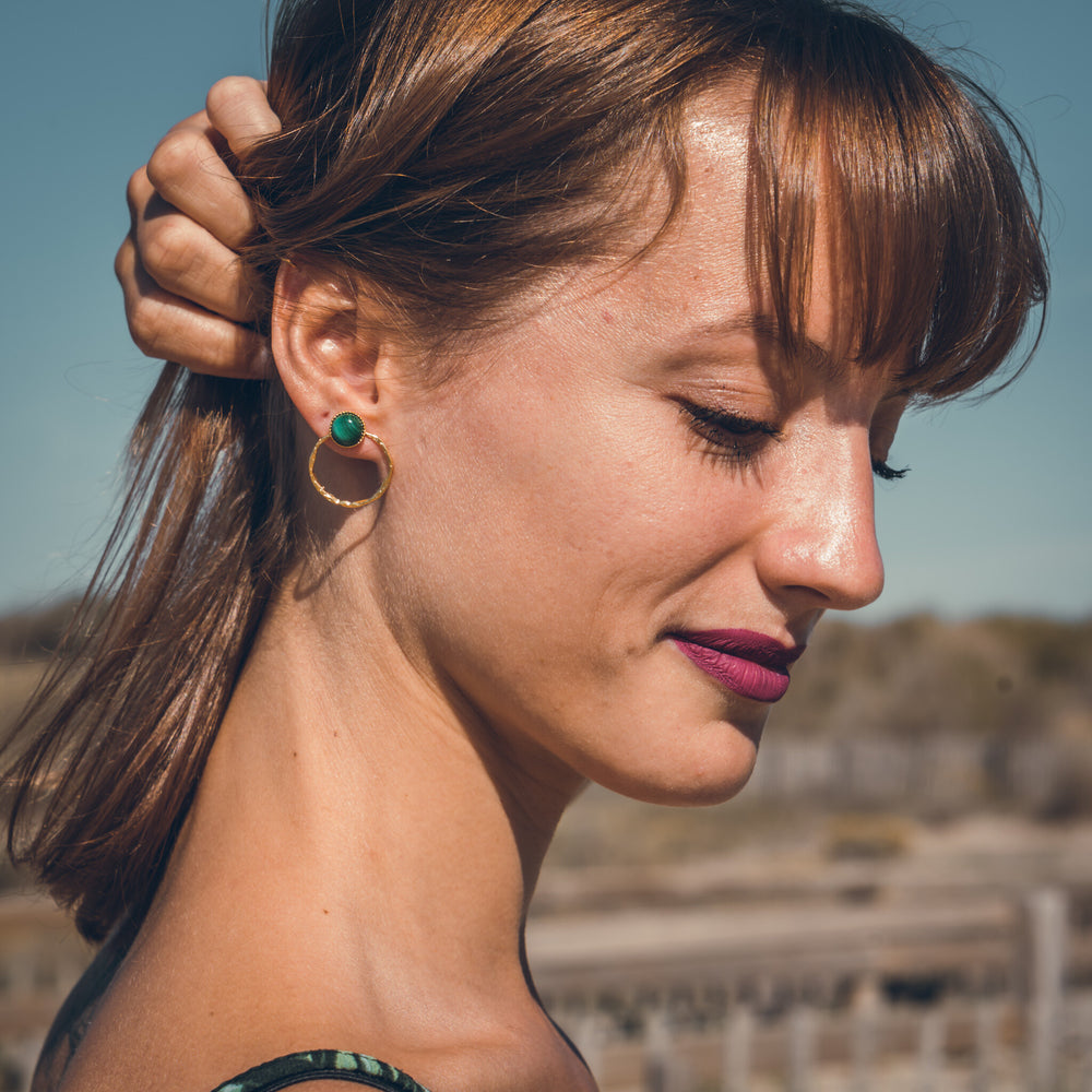 boucles d'oreilles malachite LOUISA