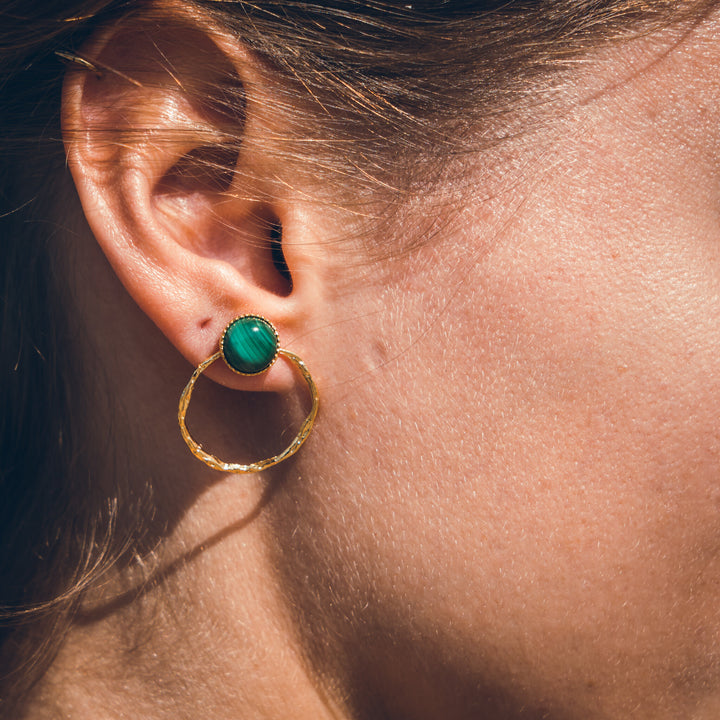 boucles d'oreilles malachite LOUISA