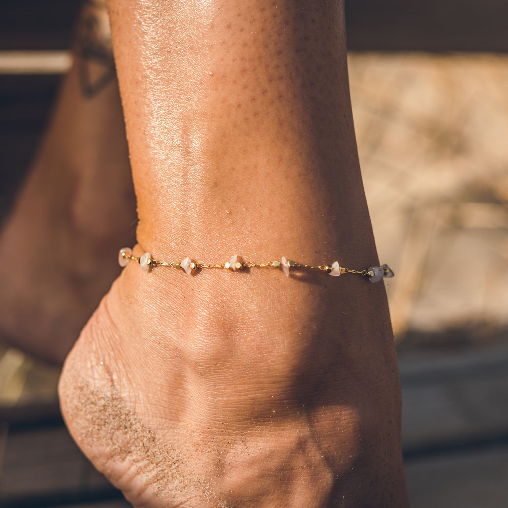 bracelet de cheville quartz rose VANINA