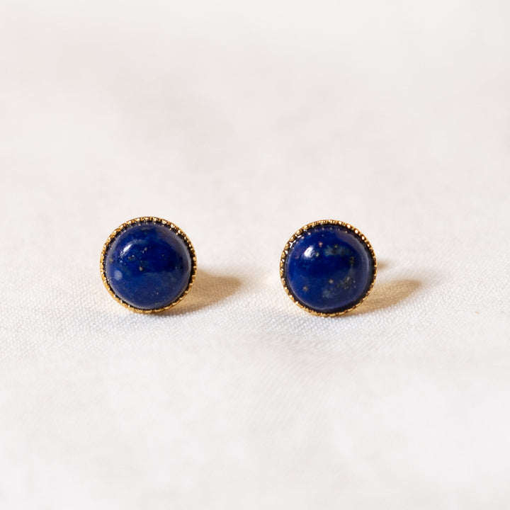 puces d'oreilles lapis lazuli LEONORE