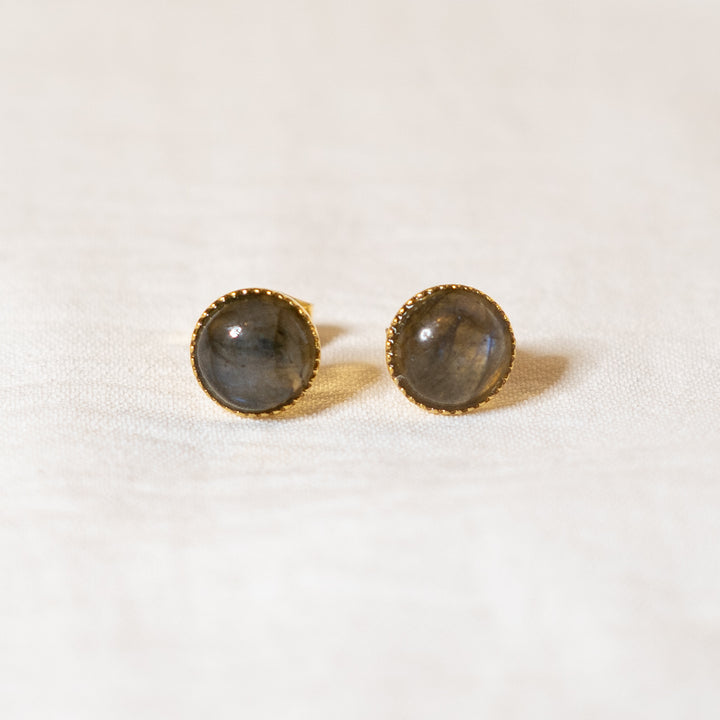 Puces d'oreilles LEONORE labradorite