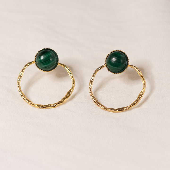 boucles d'oreilles malachite LOUISA