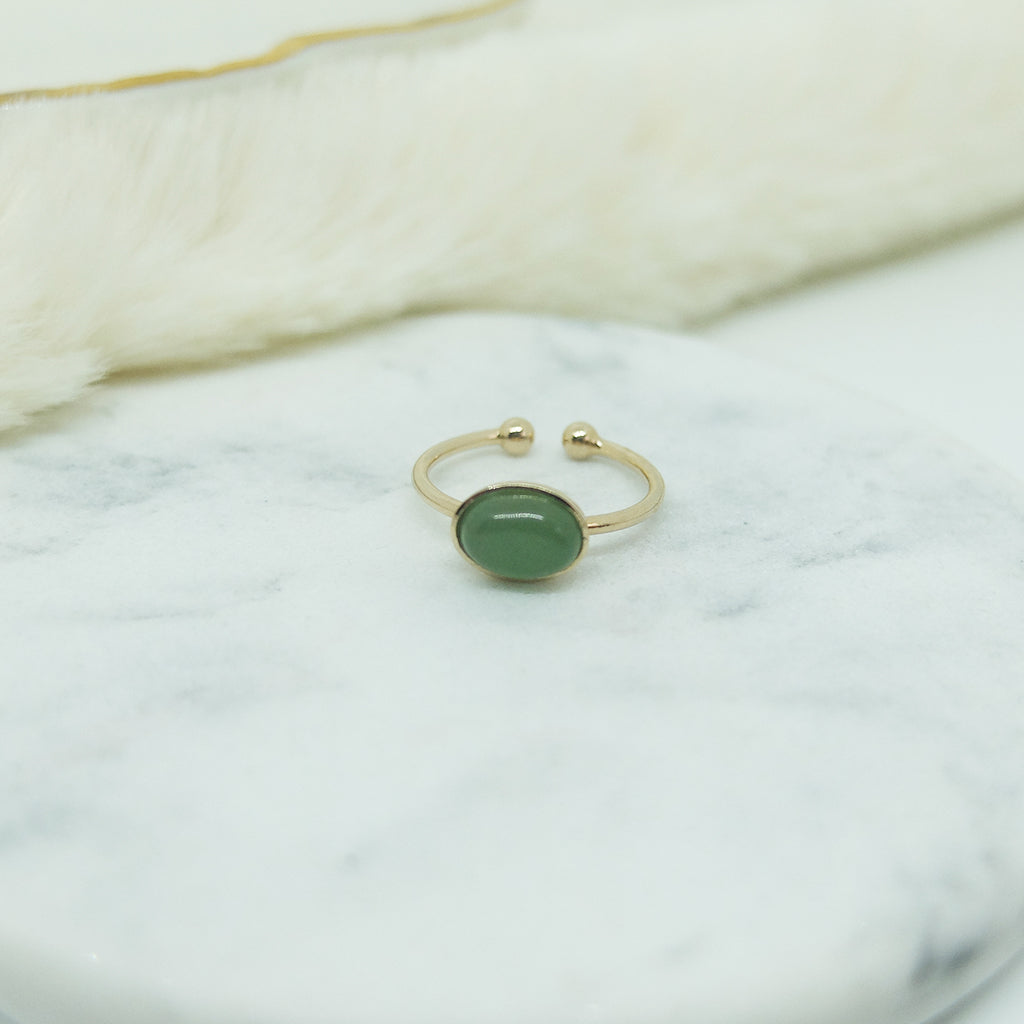 bague aventurine plaquée or