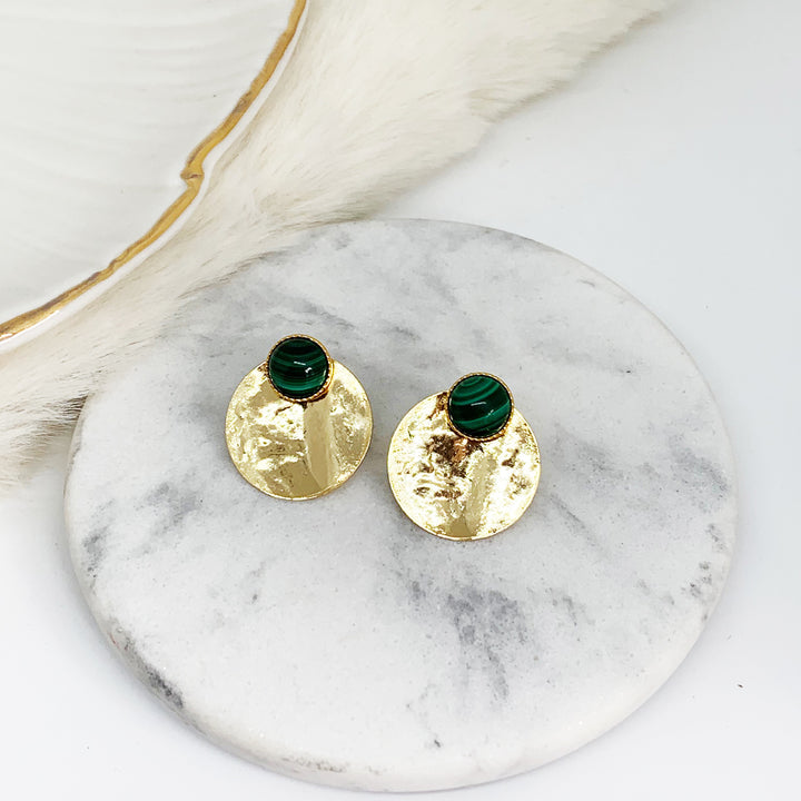 boucles d'oreilles malachite LOU