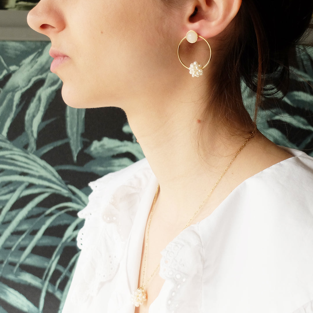 Boucles d'oreilles EMMA perle et nacre