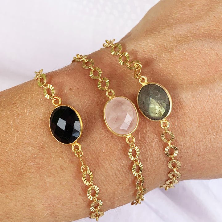 Bracelet CLAUDINE agate noire