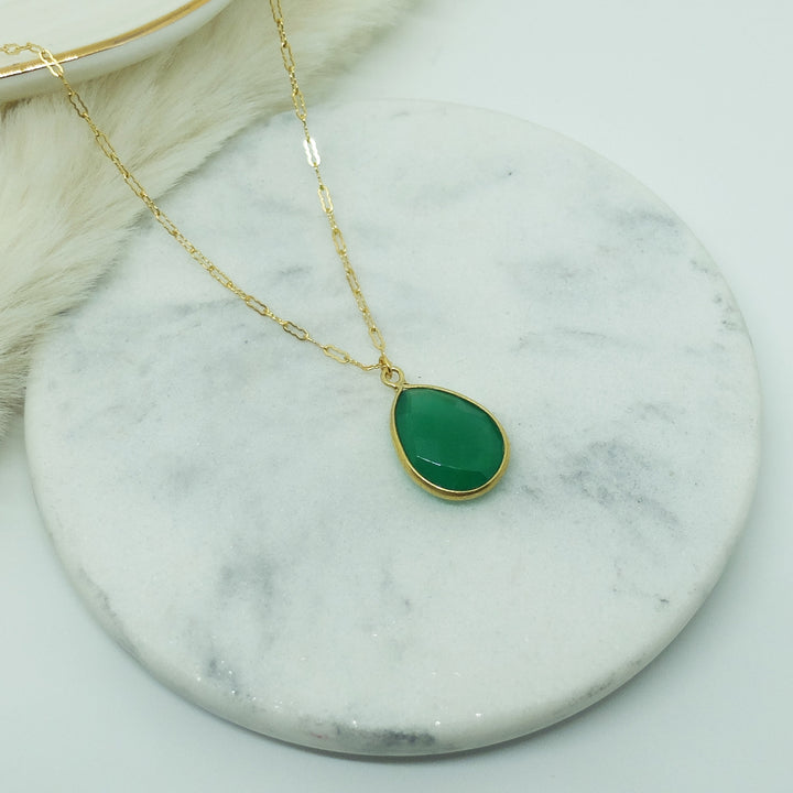 Pendentif ALICIA agate verte