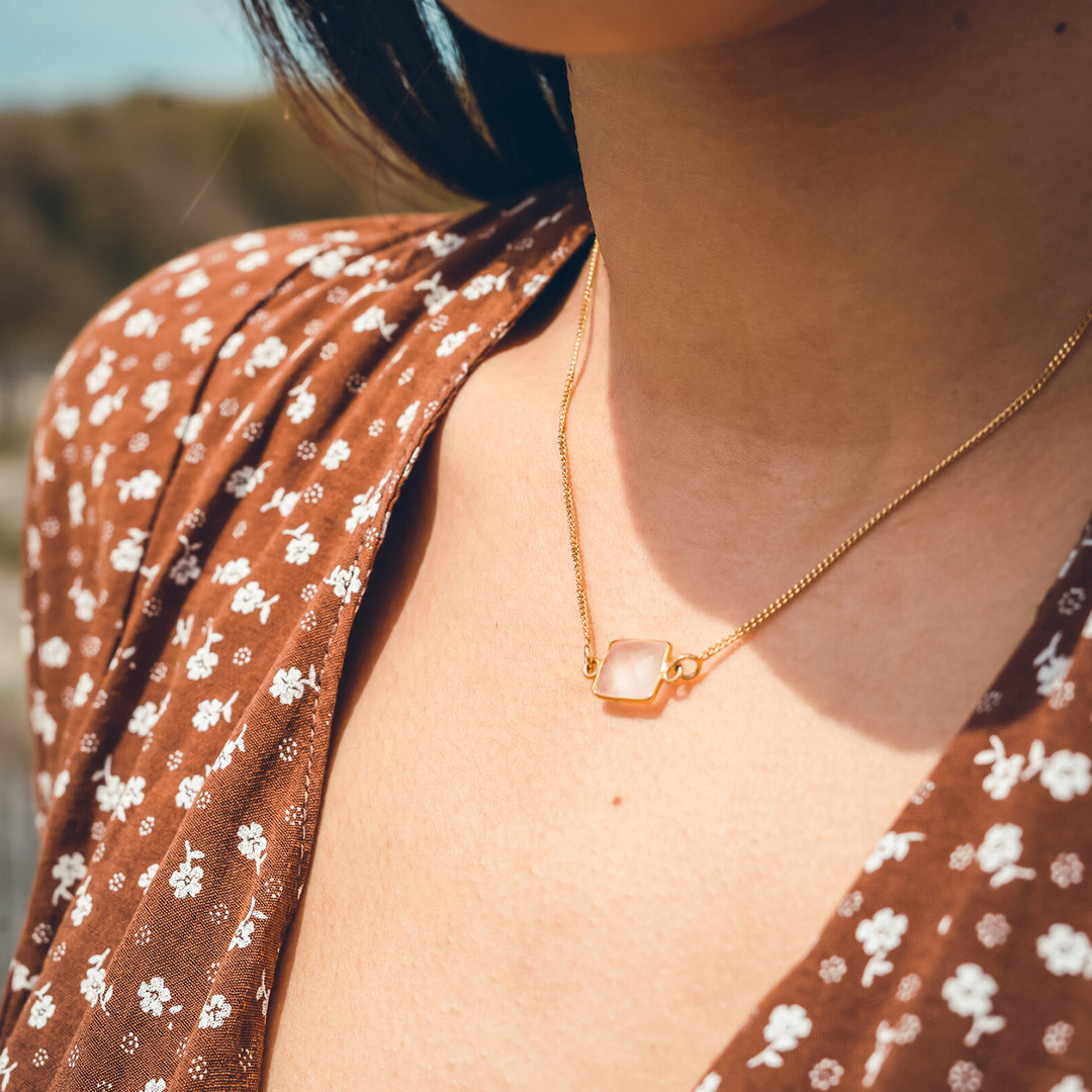 collier quartz rose GINETTE